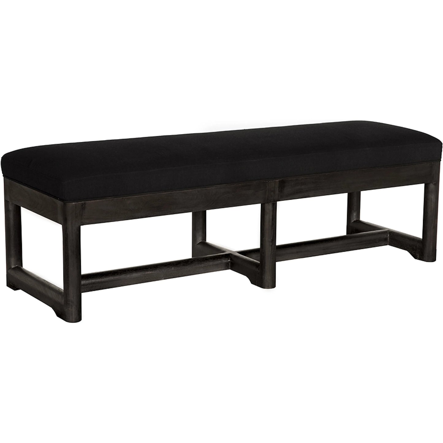 001 SI-2449040 | Primary Silo | Charles Bench by Noir in burnt black. Made from munggur, black cotton in a unique style.