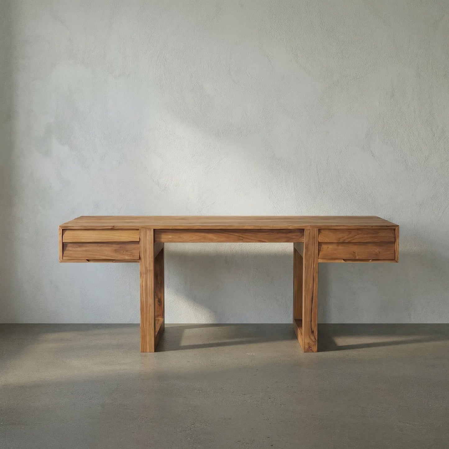 002 SI-2449065 | Lifestyle | Newton Desk by Noir in clear coat flat. Made from teak, veneer in a transitional style.