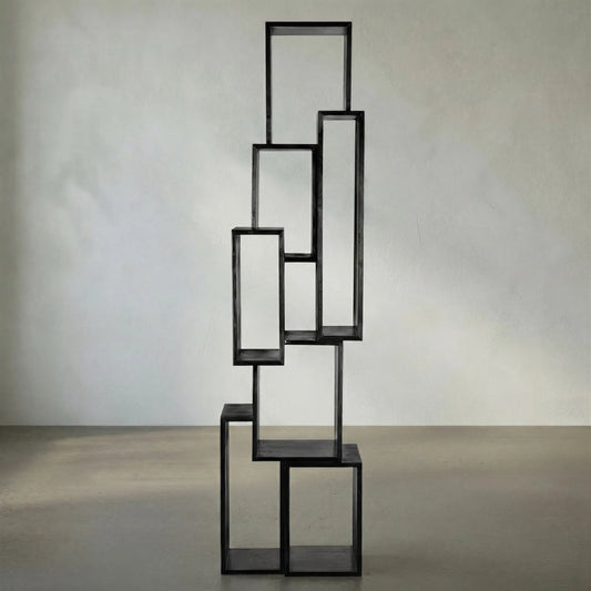 Lincoln Tower by Noir in charcoal black. Made from mindi in a modern style.