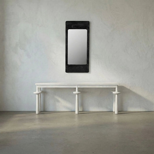 Franklin Mirror C by Noir in charcoal black. Made from mindi, mirror in a modern style.