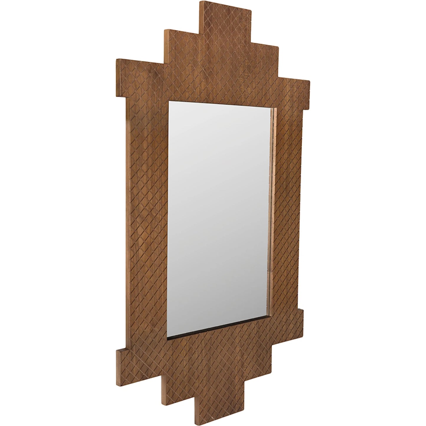 001 SI-2449055 | Primary Silo | Ludwig Mirror by Noir in clear coat flat. Made from teak, mirror in a unique style.