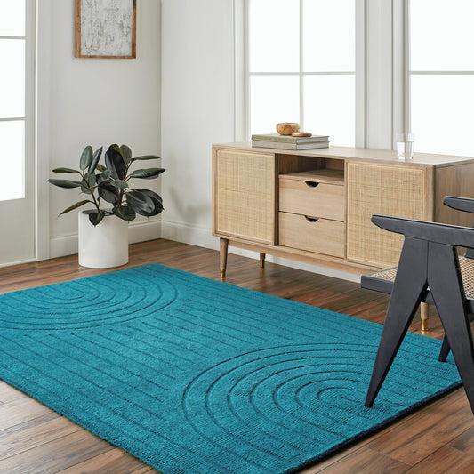 Elissa Rug - 31496 by Livabliss in deep teal. Made from main: 100% wool in a unique style.