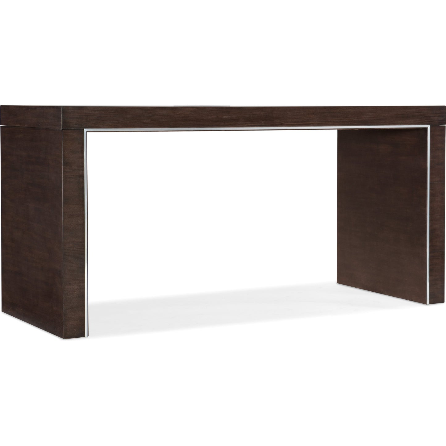 001 SI-1748976 | Additional Silo | House Blend Writing Desk by Hooker Furniture in dark roast. Made from quartered ash veneers, metal in a unique style.