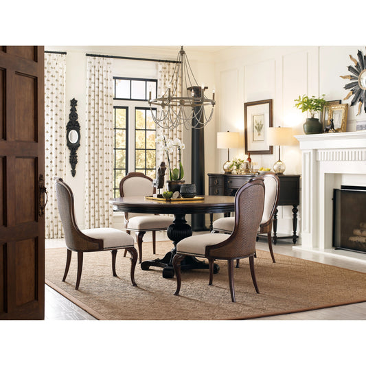 Charleston Upholstered Side Chair (Set of 2) by Hooker Furniture in chateau linen and maraschino cherry. Made from fabric, cane in a traditional style.