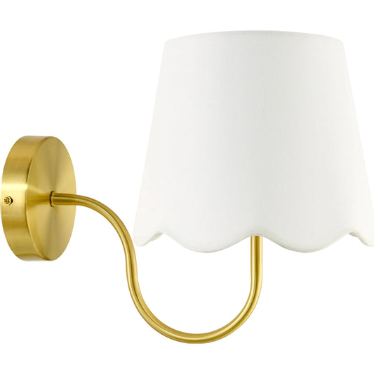 Elanora Wall Sconce by Livabliss in electroplated. Made from iron, linen, polyester in a modern style.