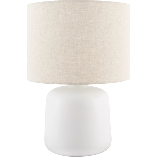 Elio Accent Table Lamp by Livabliss in glazed. Made from ceramic, linen, polyester in a modern style.
