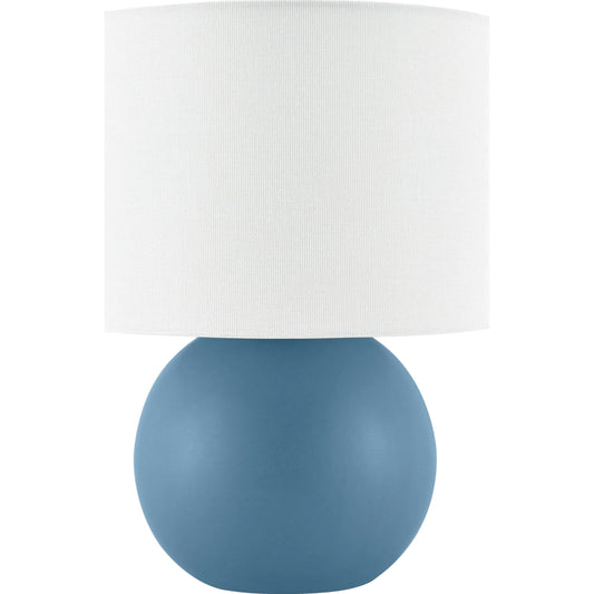 Elio Round Accent Table Lamp by Livabliss in glazed. Made from ceramic, linen, polystyrene in a modern style.