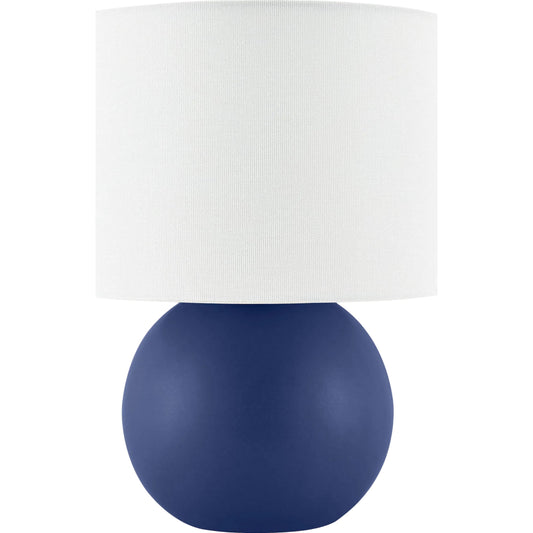 Elio Round Accent Table Lamp by Livabliss in glazed. Made from ceramic, linen, polystyrene in a modern style.