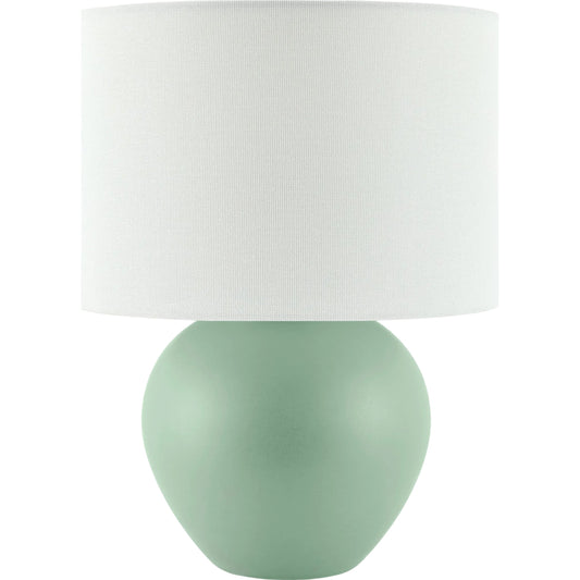 Elio Accent Table Lamp by Livabliss in glazed. Made from ceramic, linen, polystyrene in a modern style.
