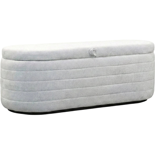 001 SI-2325025 | Primary Silo | Elio Storage Bench by LH Imports in platinum and matte black. Made from metal, foam, 100% polyester fabric in a transitional style.