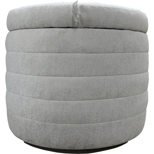 001 SI-2325026 | Primary Silo | Elio Storage Ottoman by LH Imports in platinum and matte black. Made from metal, foam, 100% polyester fabric in a transitional style.