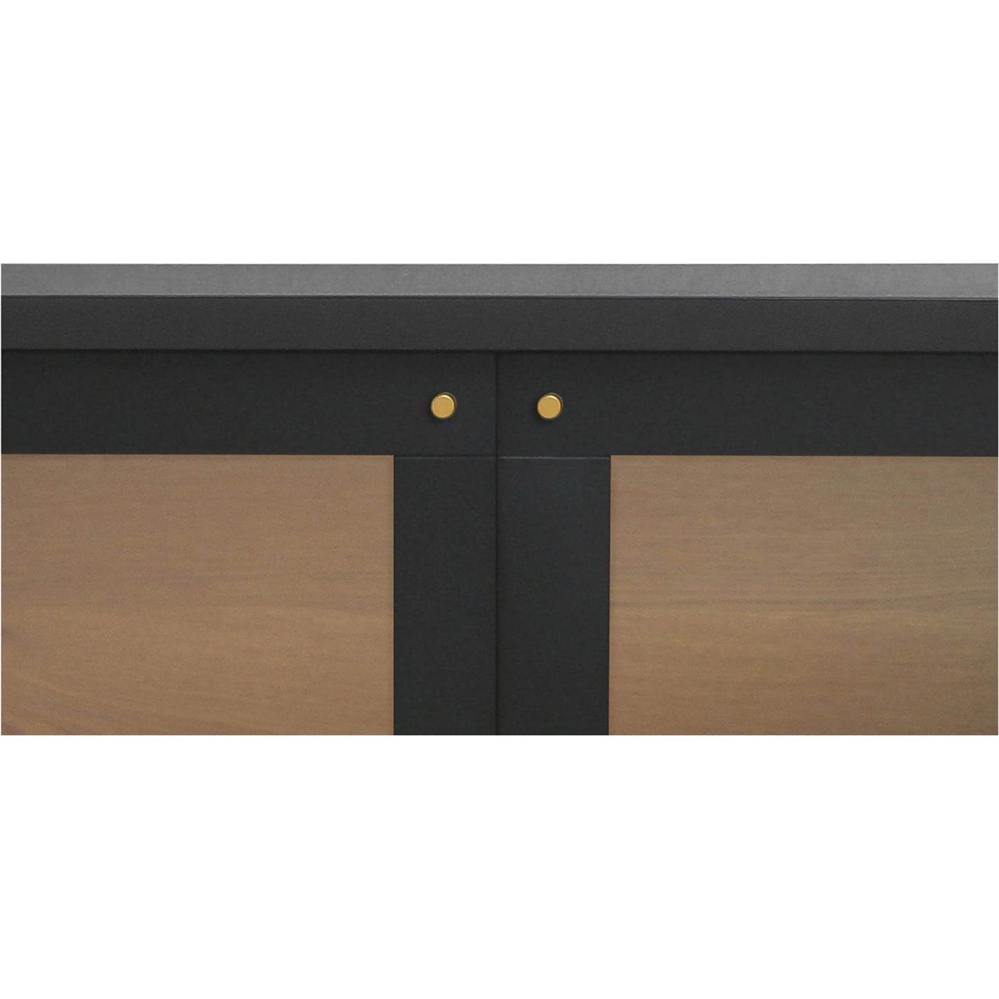 007 SI-2441411 | Closeup | Hannah Sideboard by Moe's Home Collection. Made from solid pine leg, oak veneer over mdf shelf, back panel, mdf door front, top, side panel, tempered glass, metal in a modern style.