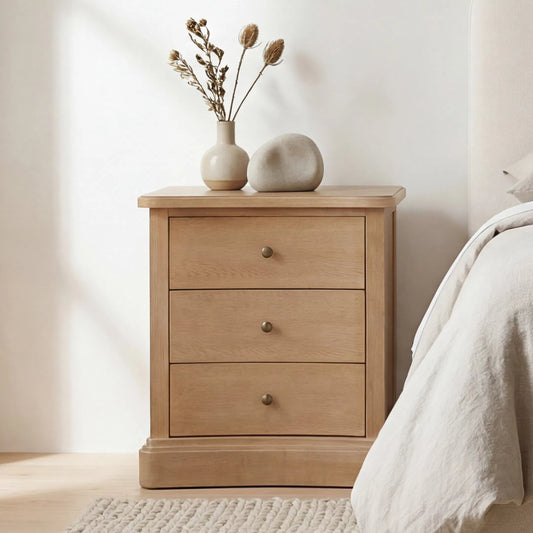 Clarence Nightstand by Moe's Home Collection. Made from solid top edge, door frame, outer frame, oak drawer, shelf panel, side, brass handle in a unique style.
