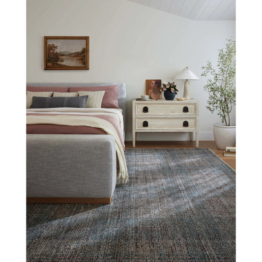 Ember EMB-09 Rug by Angela Rose x Loloi in denim, charcoal. Made from 100% polyester in a unique style.