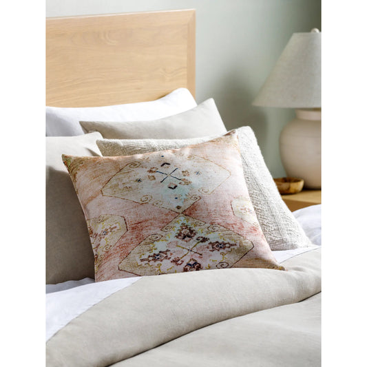 Emily Jean Pillow - 534210 by Livabliss in rust, medium gray, medium brown, light gray, black, mustard. Made from polyester in a modern style.