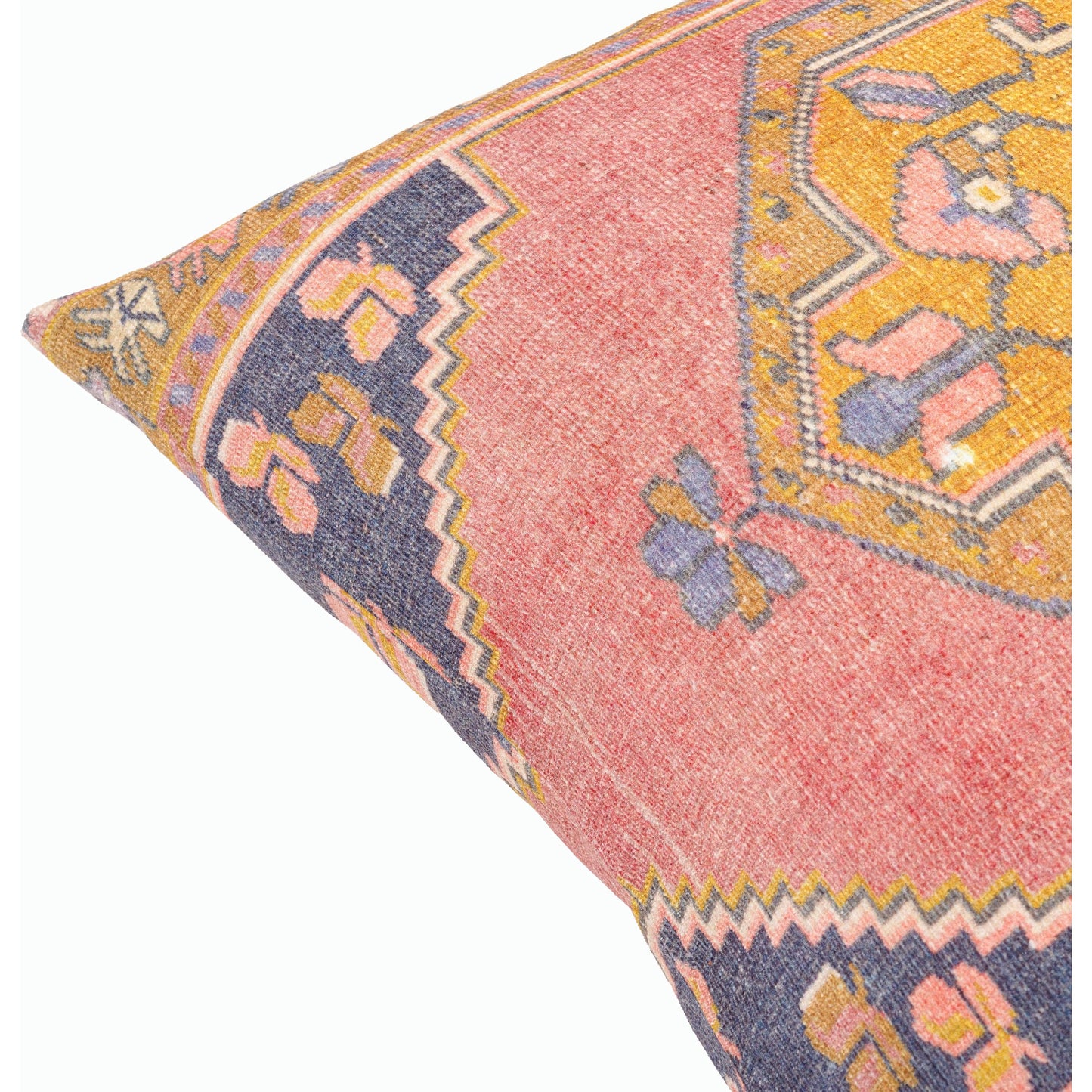 002 SI-2168461,SI-2168462,SI-2168463,SI-2168464,SI-2168465,SI-2168466 | Closeup | Emily Jean Pillow - 534225 by Livabliss in plum, mustard, navy, denim, dusty pink. Made from polyester in a traditional style.