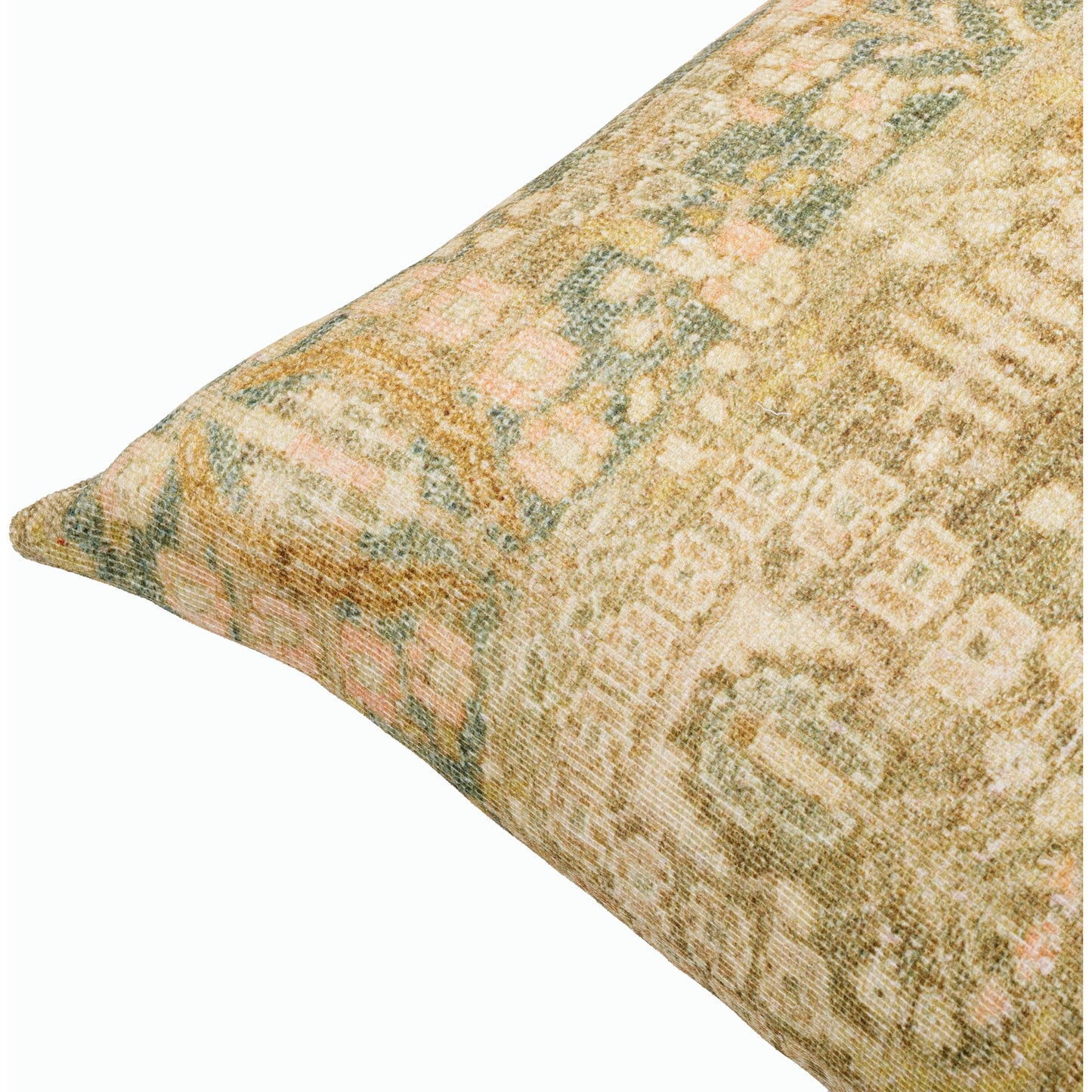 002 SI-2168467,SI-2168468,SI-2168469,SI-2168470,SI-2168471,SI-2168472 | Closeup | Emily Jean Pillow - 534230 by Livabliss in light brown, charcoal, peach, dark brown. Made from polyester in a traditional style.