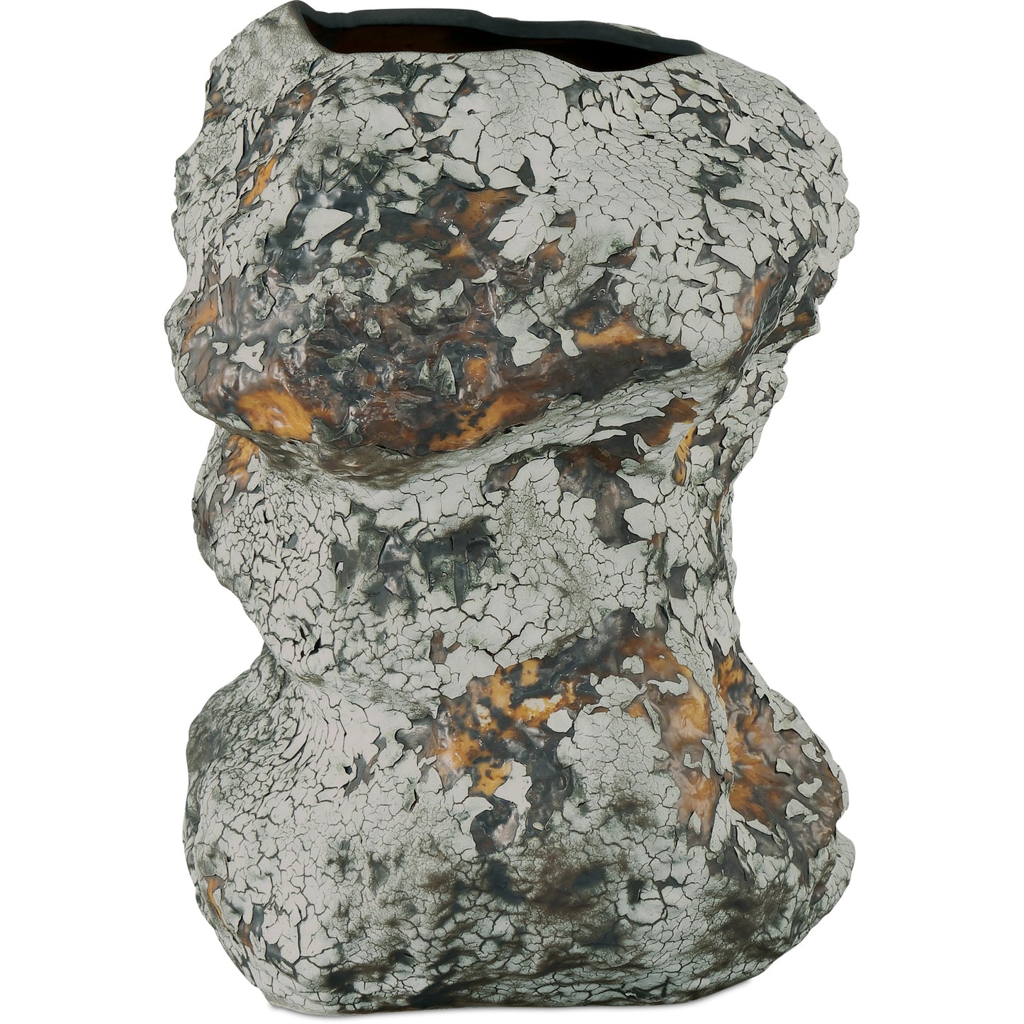 005 SI-2191728 | Additional Silo | Grotesque Vase by Currey and Company in off-white, gray, burnt orange. Made from porcelain in a modern style.