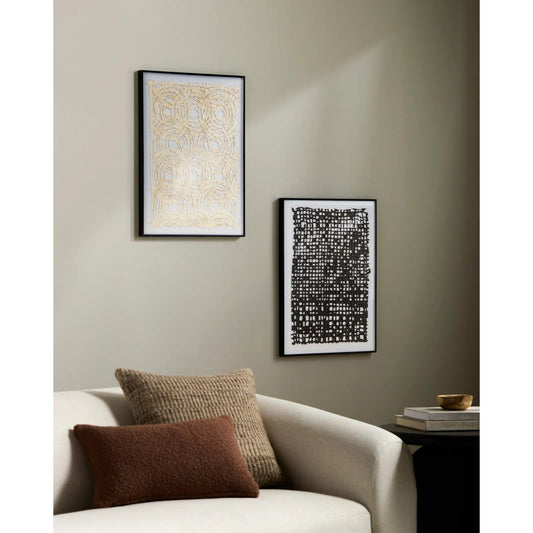 Kehena Wall Decor 528643 (Set of 2) by Livabliss in main: black; frame: ; matting: white and high glosstextured. Made from paper, aluminum in a modern style.