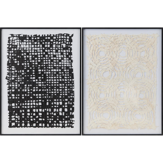 Kehena Wall Decor 528643 (Set of 2) by Livabliss in main: black; frame: ; matting: white and high glosstextured. Made from paper, aluminum in a modern style.