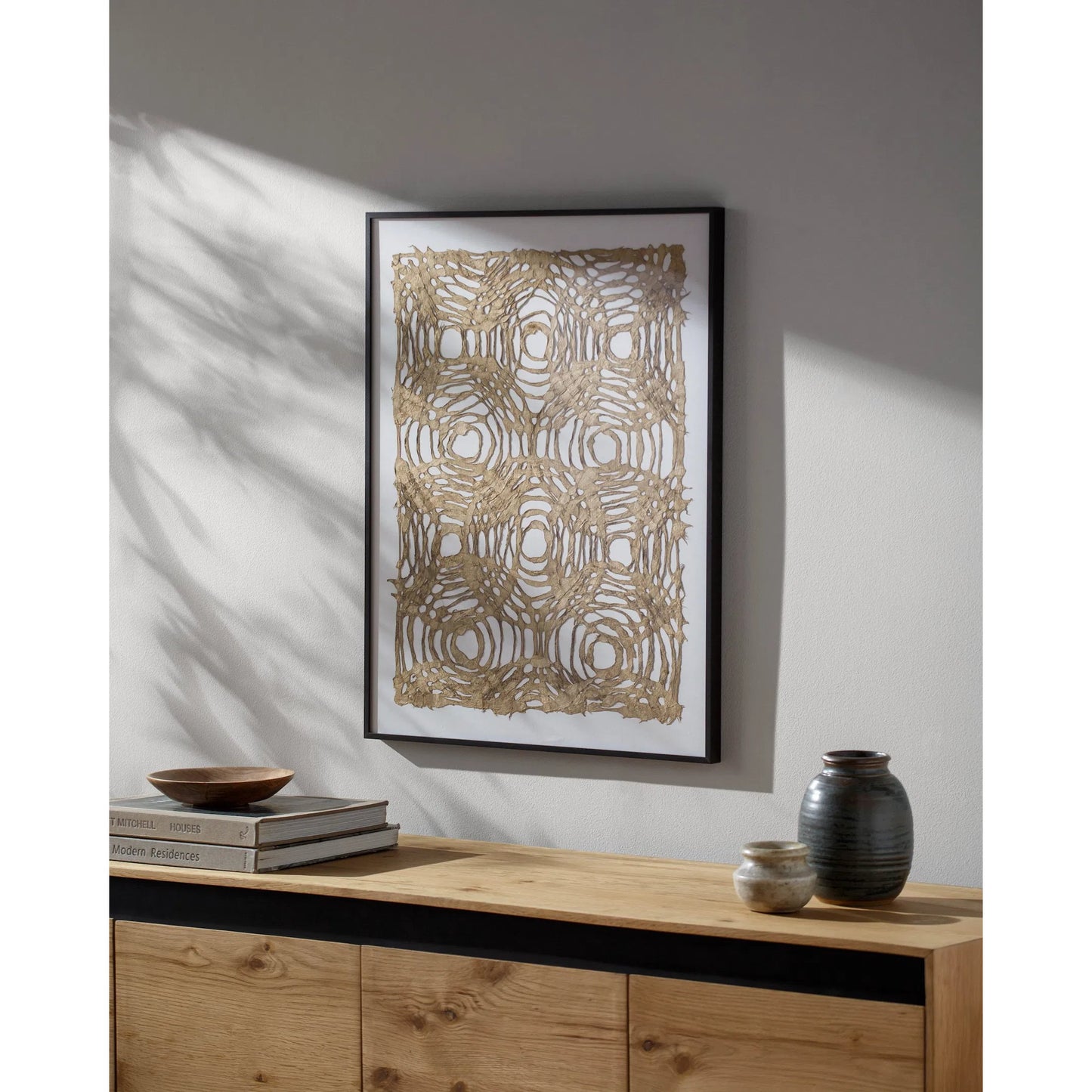 002 SI-2245563 | Lifestyle | Kehena Wall Decor 528646 by Livabliss in main: olive; frame: ; matting: white and mattetextured. Made from paper, aluminum in a modern style.