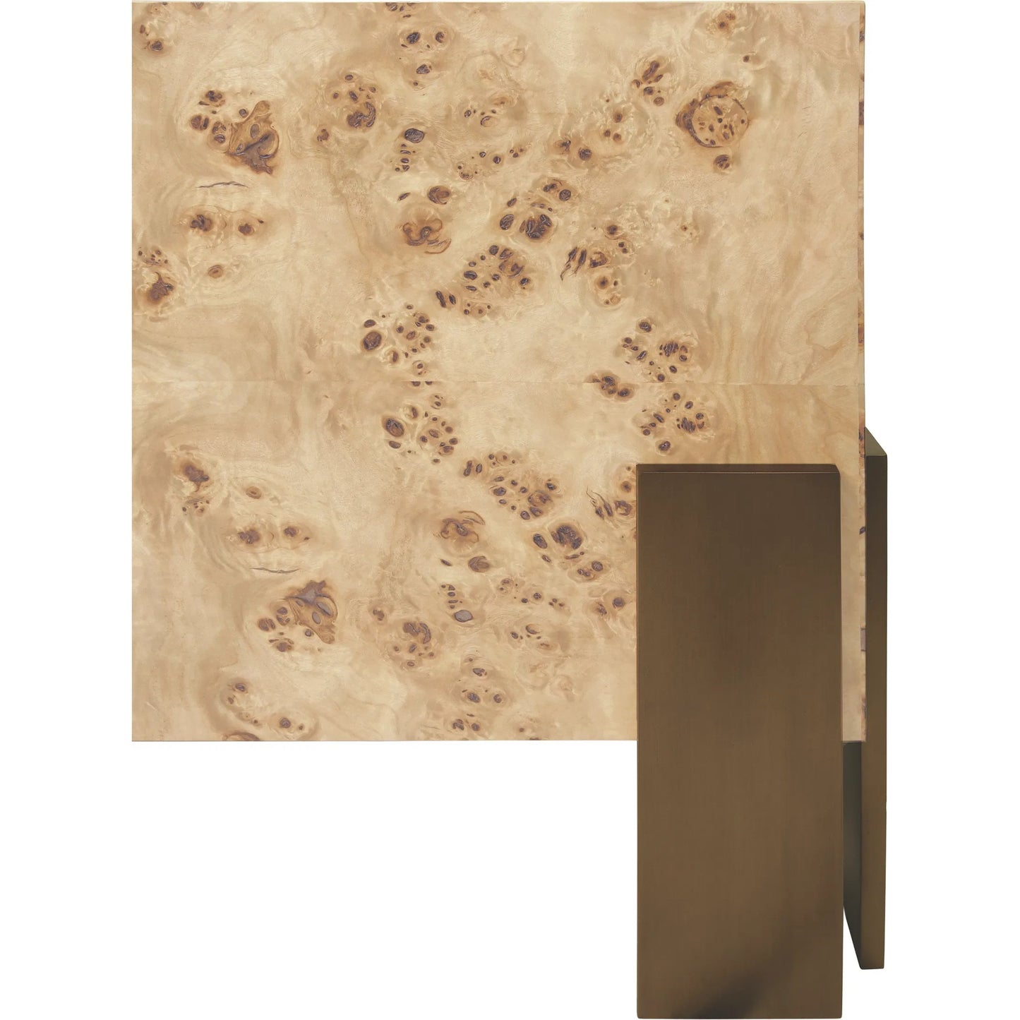 004 SI-2441114 | Closeup | Enid Square Chunk Coffee Table by Worlds Away. Made from solid wood, brass in a modern style.