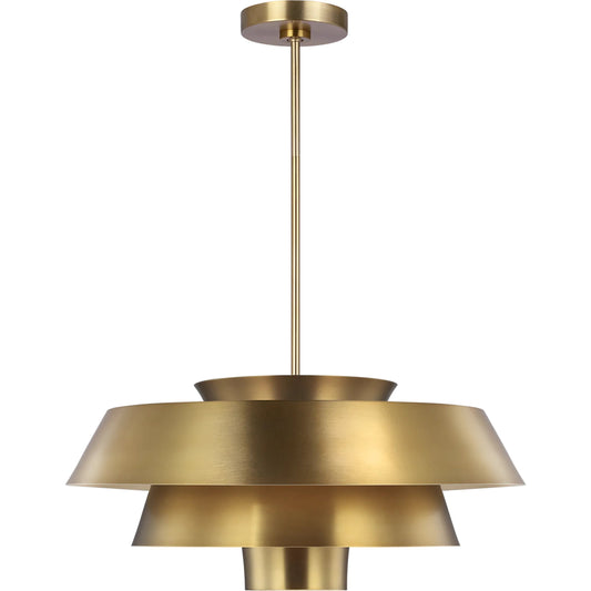 Brisbin Large Pendant by Visual Comfort & Co. in burnished brass. Made from steel in a modern style.