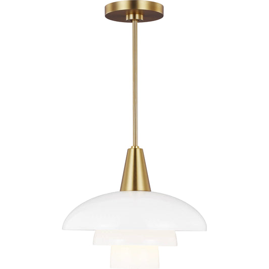 Rossie Pendant by Visual Comfort & Co. in burnished brass. Made from steel in a transitional style.