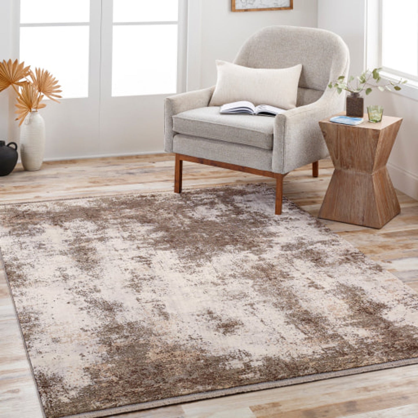 007 SI-1833083,SI-1833087 | Lifestyle | Eclipse Rug by Surya in white, brown. Made from 100% polyester in a modern style.