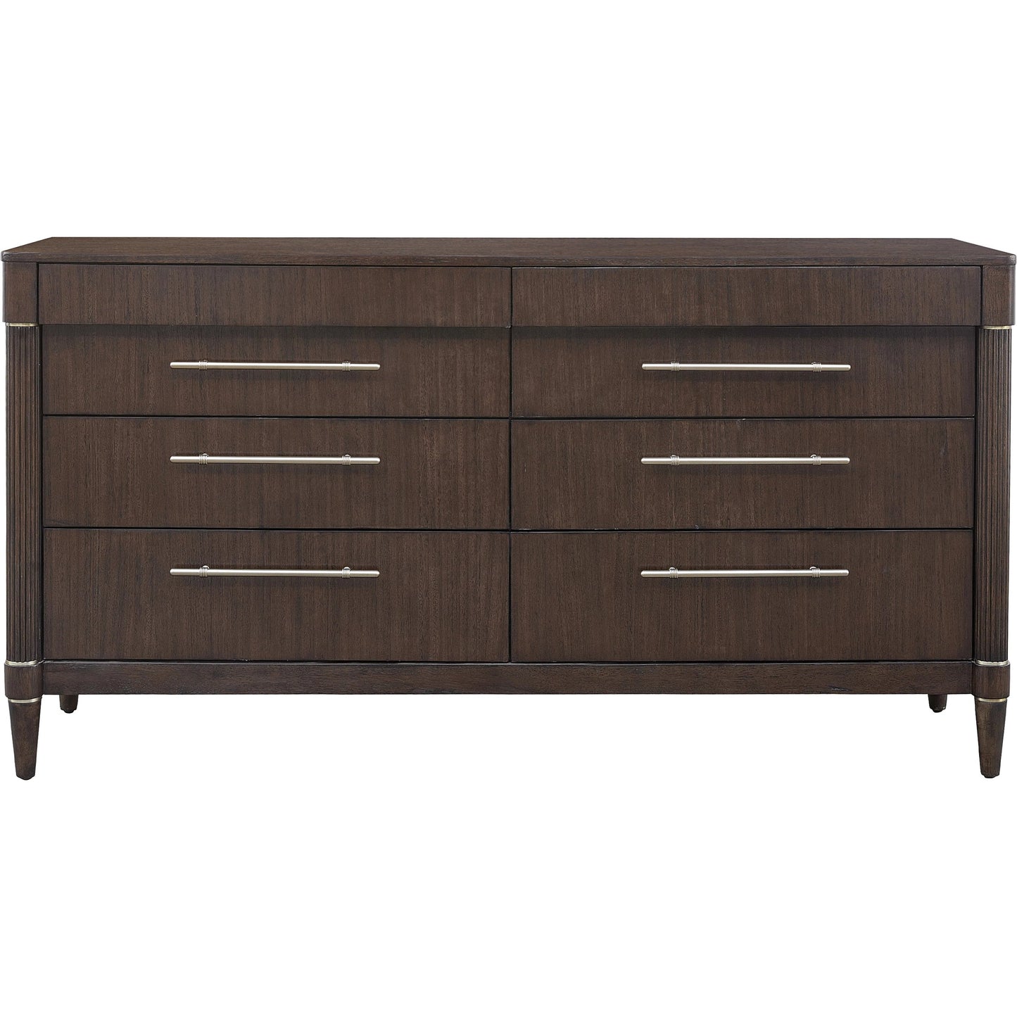 002 SI-2449344 | Additional Silo | Asher Park 8 Drawer Dresser by Pulaski Furniture in piano brown. Made from eucalyptus veneers in a unique style.