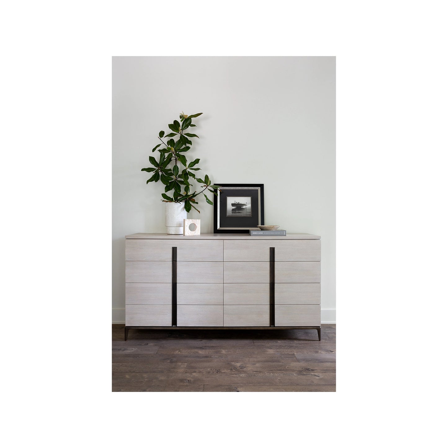 004 SI-2062452 | Lifestyle | Erinn V X Universal Maren Drawer Dresser by Universal Furniture in silver lining, satin bronze. Made from unique in a modern style.