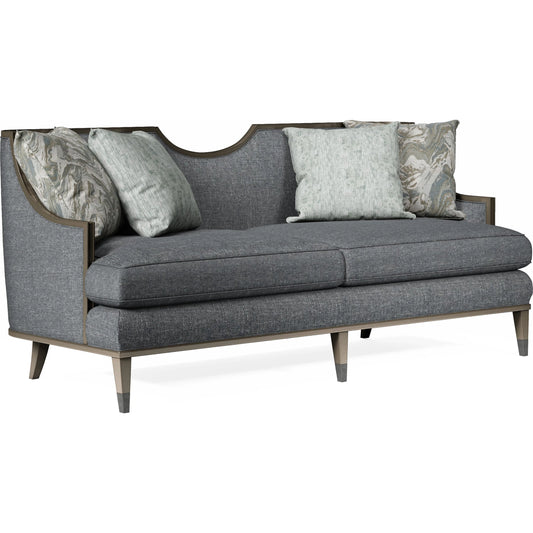 Harper Sofa by A.R.T. Furniture in blue and mica, lichen. Made from rubberwood solids, foam, fabric, metal in a traditional style.