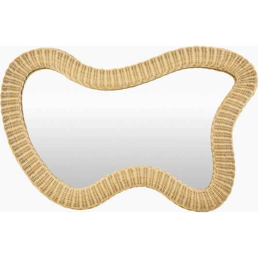 Erwynn Accent Mirror by Surya. Made from rattan in a modern style.