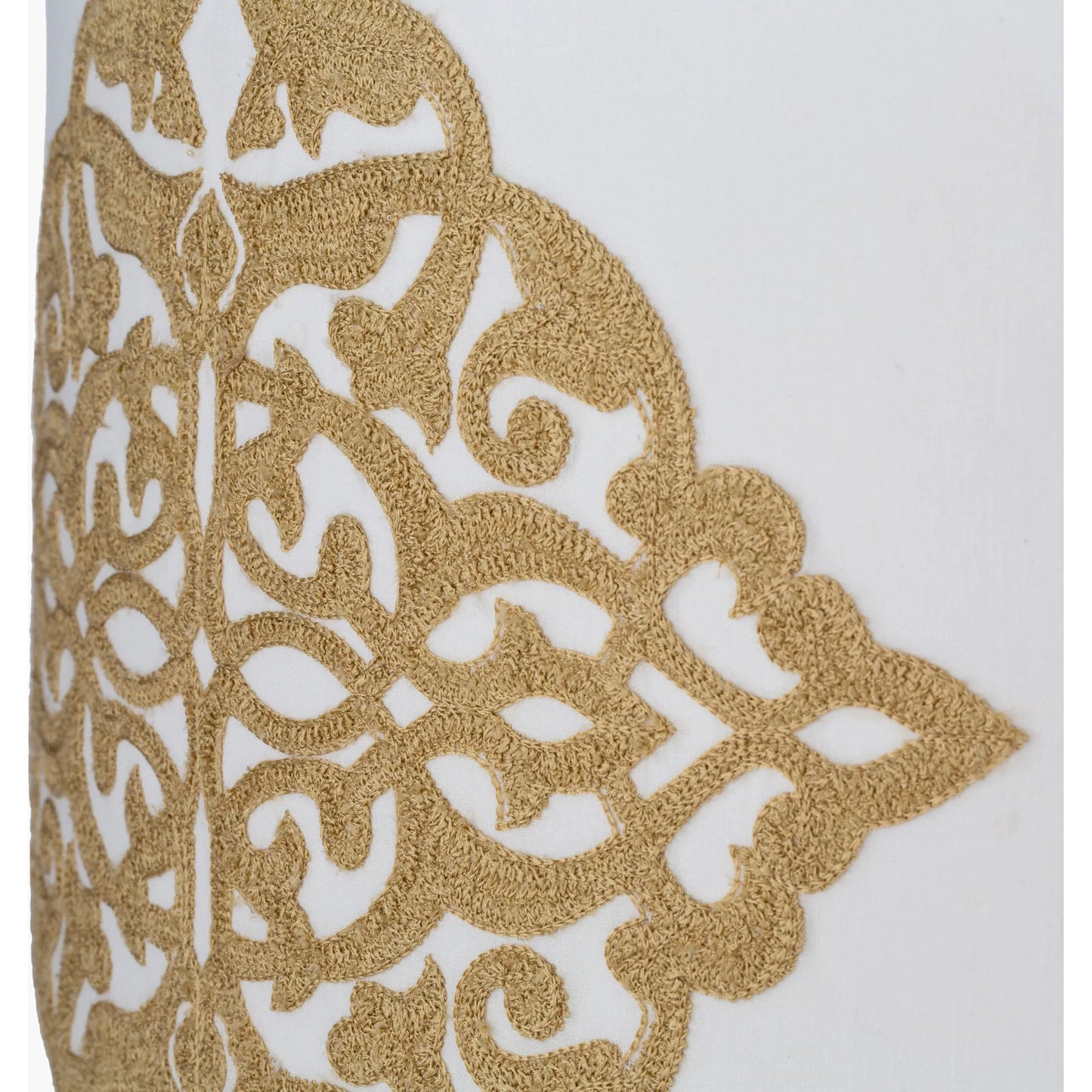 002 SI-1905299 | Closeup | Elisa Ceiling Light - 24859 by Surya in white, gold, translucent and white, gold powder coated cotton,. Made from cotton, fabric, metal in a modern style.