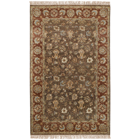 001 5303-3178,5303-3179,5303-3180 | Primary Silo | Estate Rug - 61 by Surya in dark brown, rust, brown, dusty sage, mustard. Made from 100% hand spun new zealand wool in a unique style.