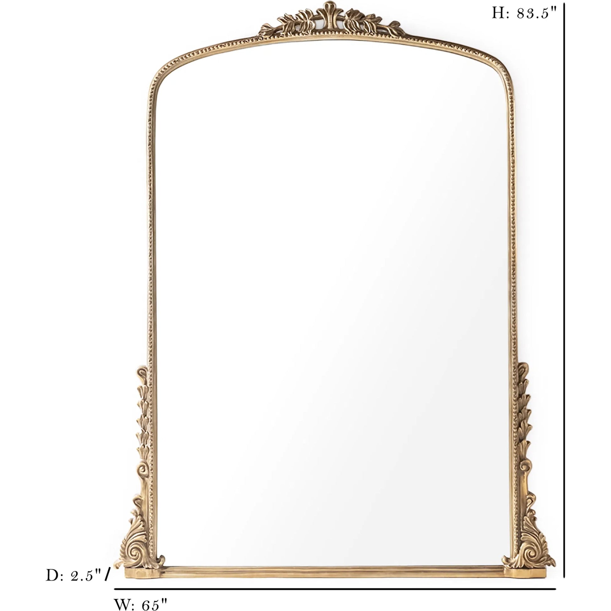 Jules Full Mirror by Zentique in distressed gold. Made from iron, mirror, mdf in a traditional style.