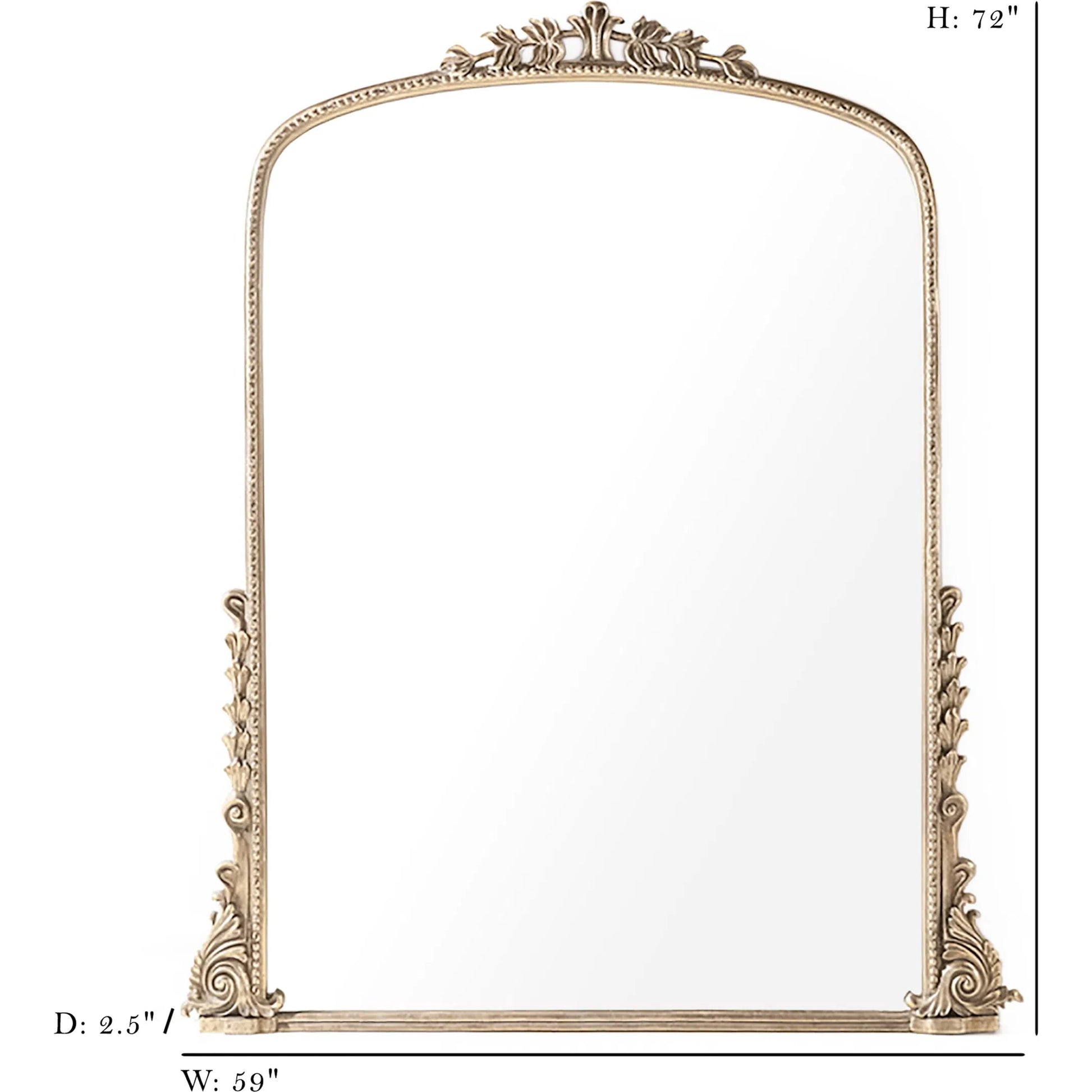 Jules Full Mirror by Zentique in distressed gold. Made from iron, mirror, mdf in a traditional style.