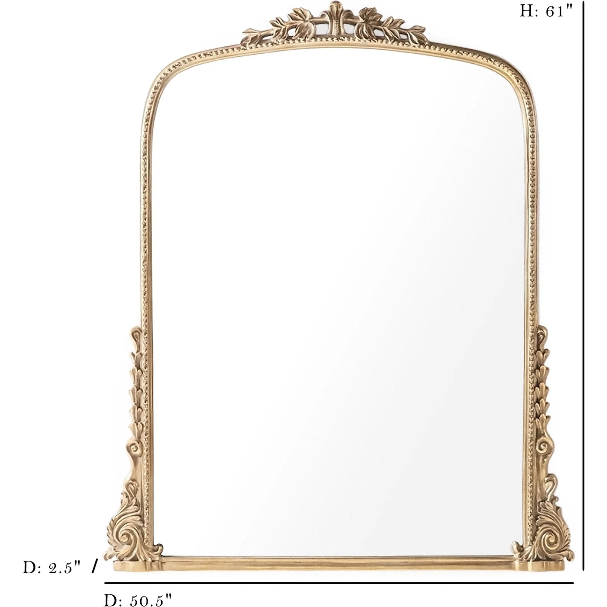Jules Full Mirror by Zentique in distressed gold. Made from iron, mirror, mdf in a traditional style.
