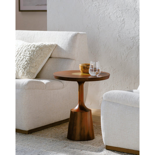 Este - 526099 by Surya in top: brown, base: brown and wood finish. Made from top: poplar, base: poplar in a modern style.