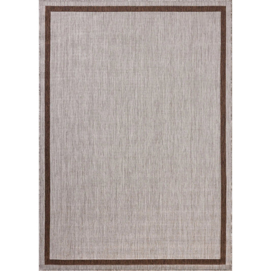 Easton ESN-02 Outdoor Rug by Loloi in dove, coffee. Made from 100% polypropylene in a unique style.