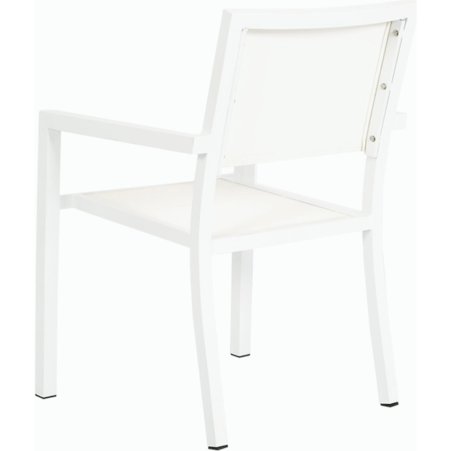 002 SI-2166659 | Additional Silo | Naples Outdoor Stackable Sling Dining Chair by Sunset West in white. Made from aluminum in a modern style.