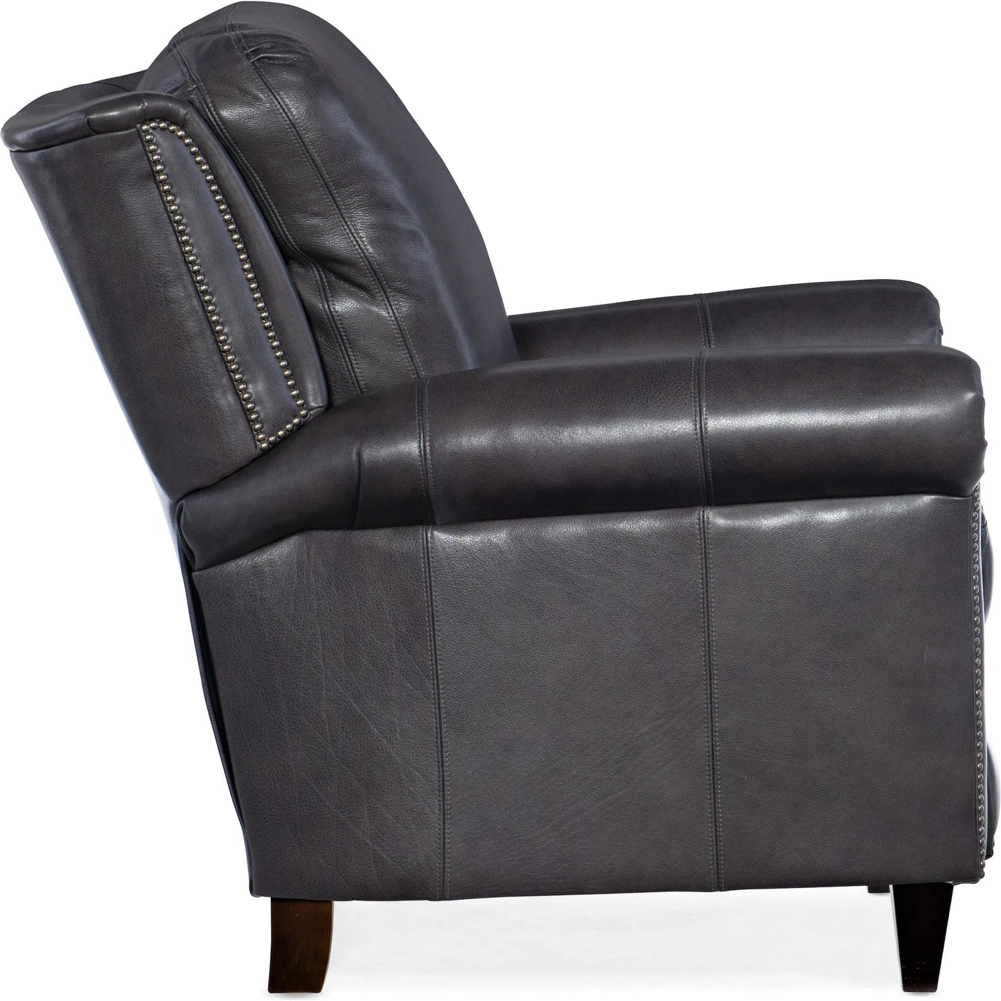 002 SI-2379449 | Additional Silo | Richardson High Leg Reclining Lounger by Bradington-Young by Hooker Furniture in charcoal and plantation. Made from leather in a unique style.
