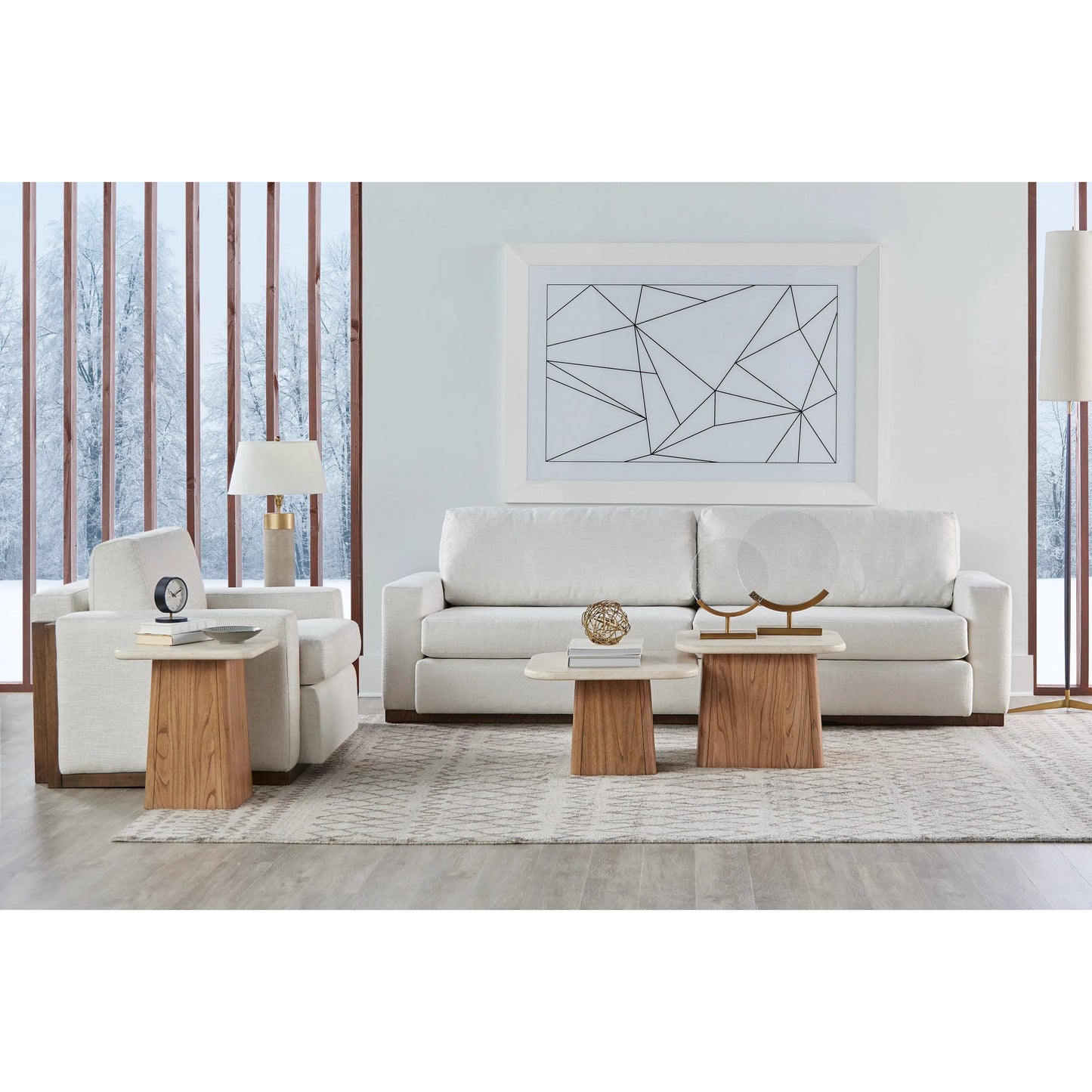 005 SI-2065159 | Lifestyle | Portico Accent Table by A.R.T. Furniture in sienna. Made from parawood solids, mindi veneers, travertine in a modern style.
