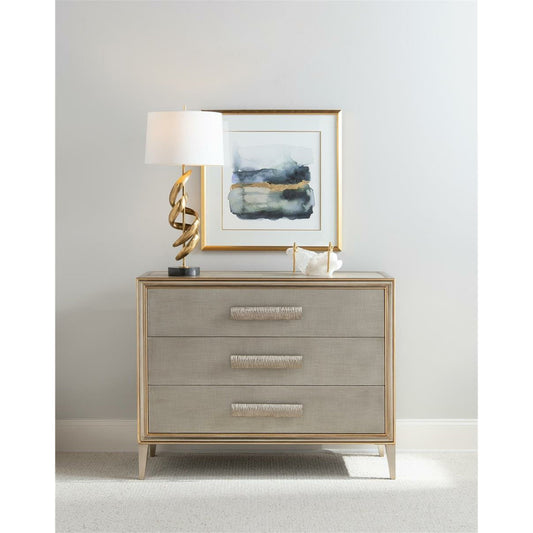 Cefalu Chest by John-Richard in champagne, pewter, silver. Made from metal in a transitional style.