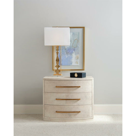 Traviso Nightstand by John-Richard in gold. Made from unique in a transitional style.