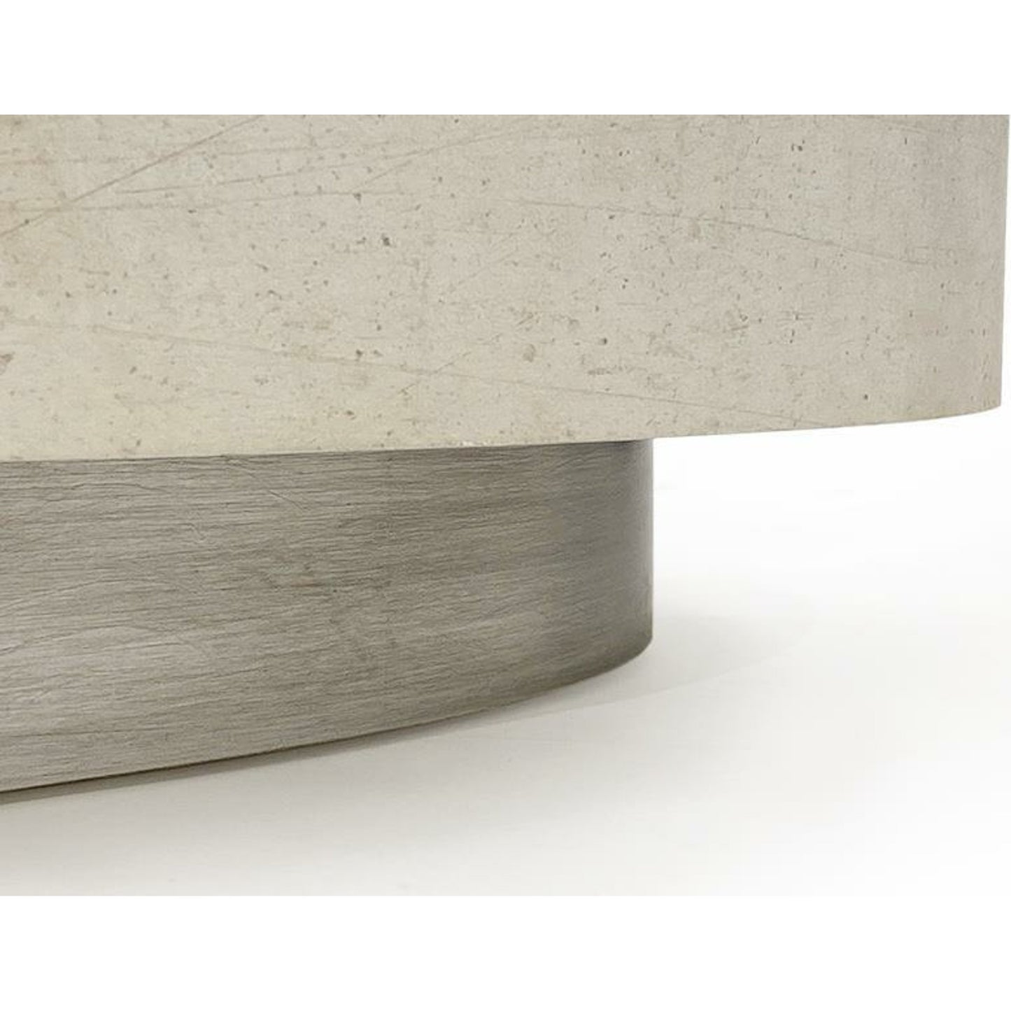 002 SR-884726 | Closeup | Loftus Oval Cocktail Table by John-Richard in tiza gesso. Made from unique in a modern style.