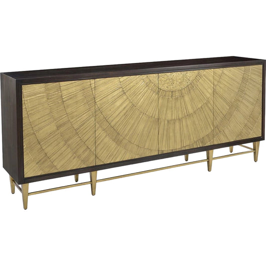 Radiate Sideboard by John-Richard in black walnut, gold. Made from unique in a modern style.