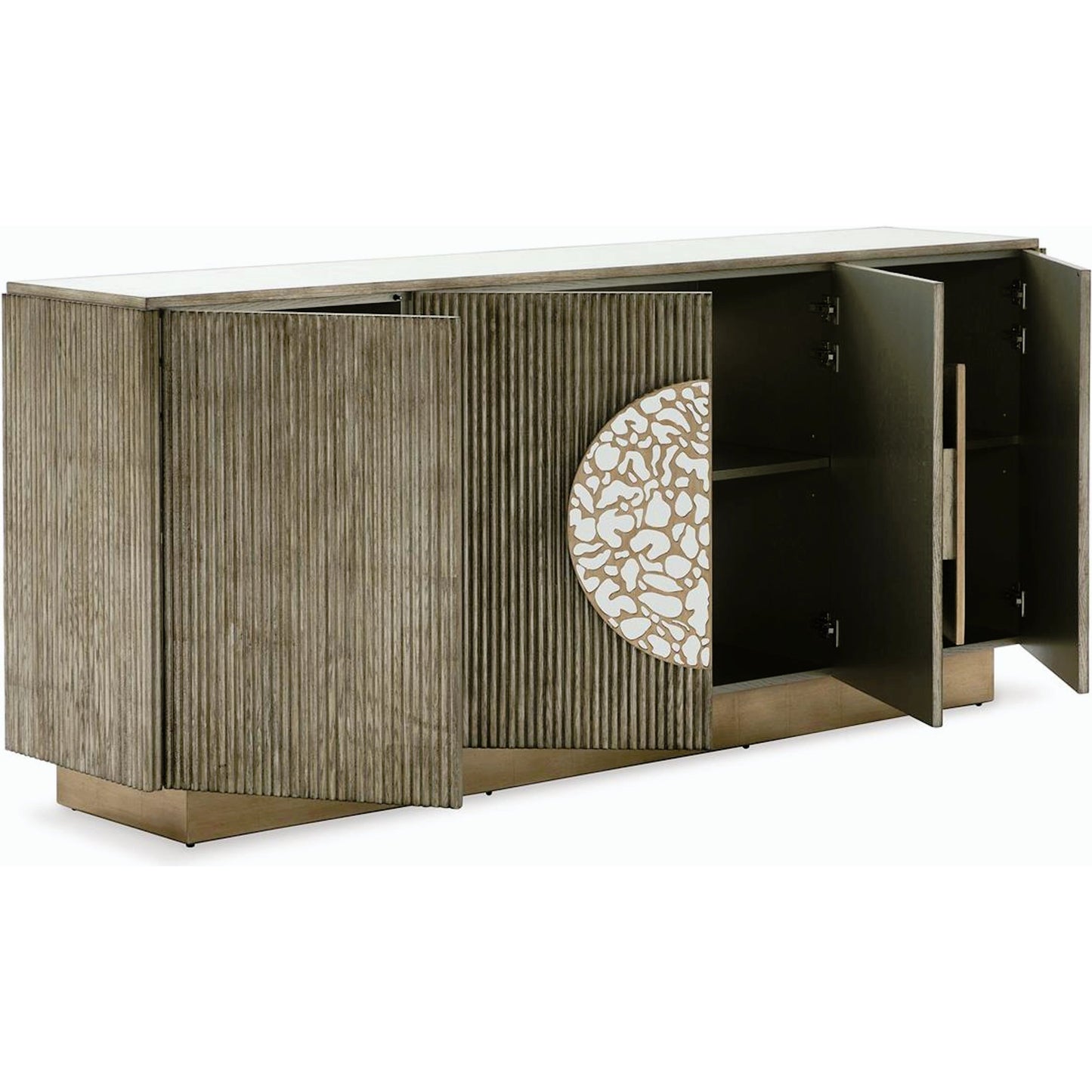 002 SI-2171076 | Additional Silo | Moon Shadow Four-Door Credenza by John-Richard. Made from unique in a modern style.