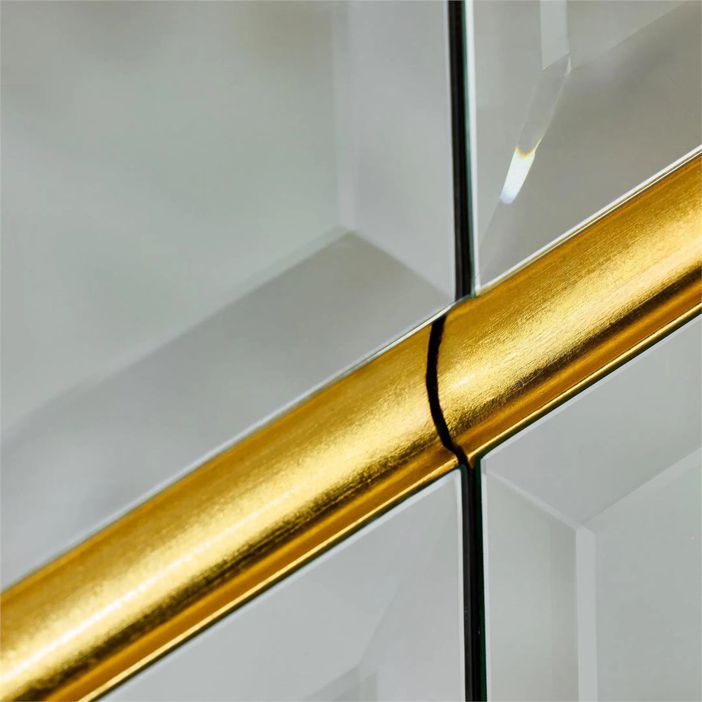 003 SI-2373795 | Closeup | Ronin Six-Door Sideboard by John-Richard in black and smoked, exotic gold. Made from unique in a modern style.