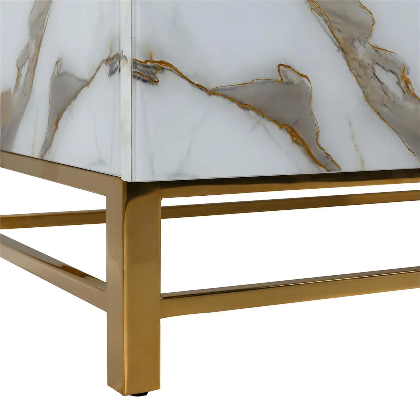003 SI-2537403 | Closeup | Marbled Four-Door Sideboard by John-Richard in white. Made from unique in a unique style.